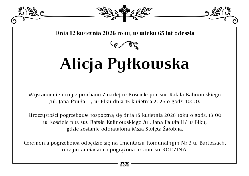 Alicja Pyłkowska - nekrolog